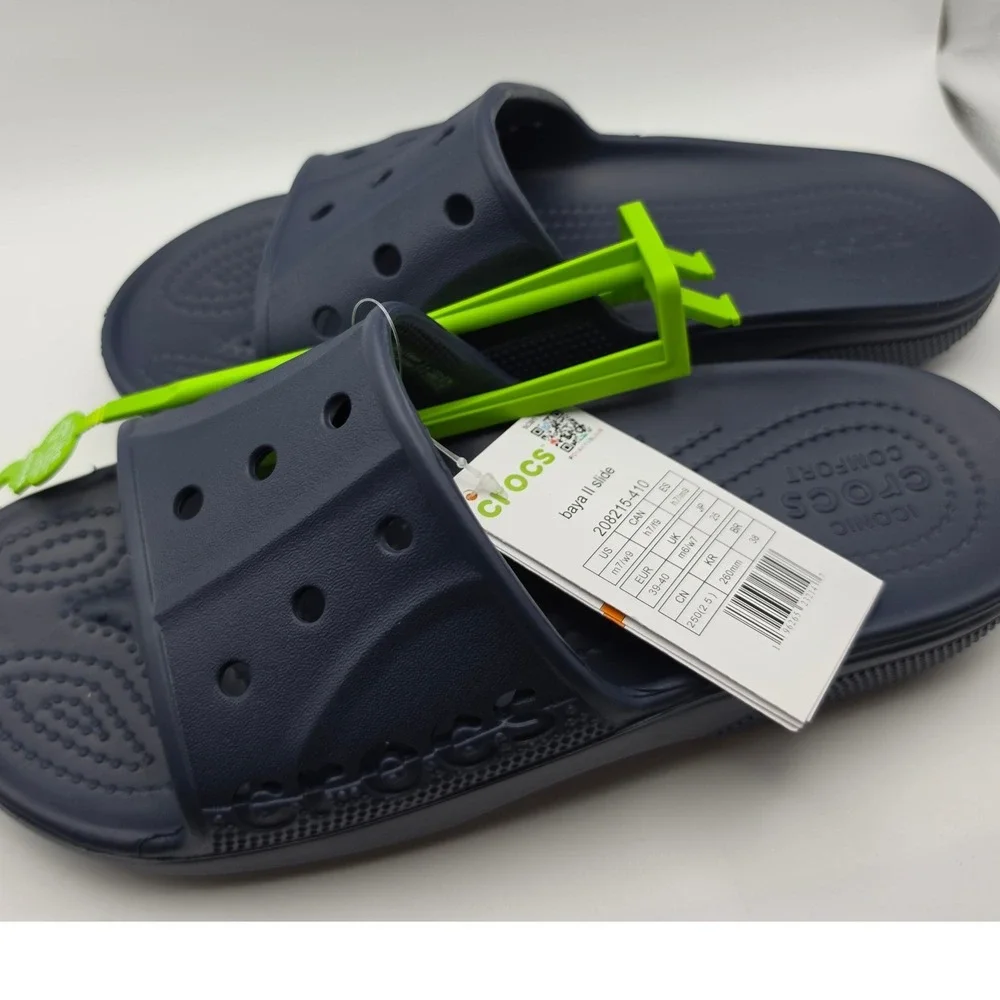 Crocs Baya II Slide Navy Blue Sandals 208215-410 Mens 7 Womens 9 NEW